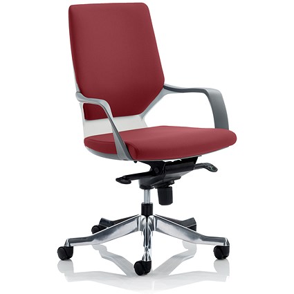 Xenon Medium Back Executive Chair, White Shell, Ginseng Chilli