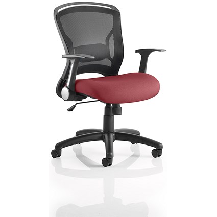 Zeus Task Mesh Back Operator Chair, Folding Arms, Ginseng Chilli