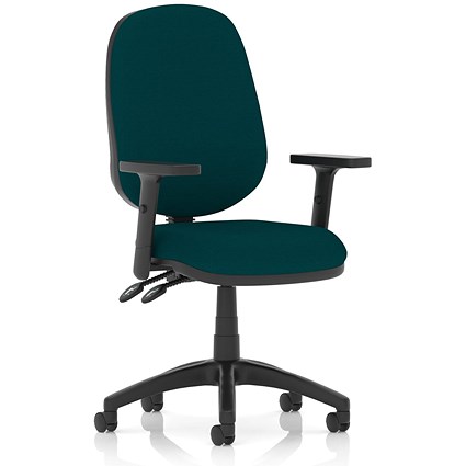 Eclipse Plus II Operator Chair, Height Adjustable Arms, Maringa Teal