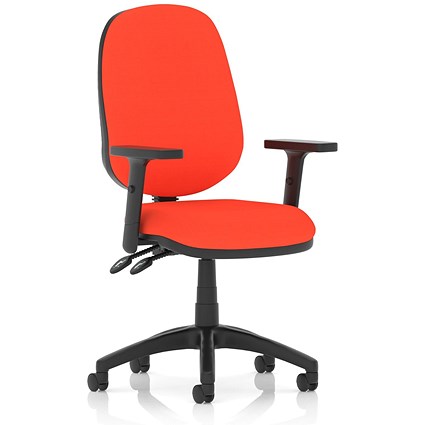 Eclipse Plus II Operator Chair, Tabasco Orange, With Height Adjustable Arms