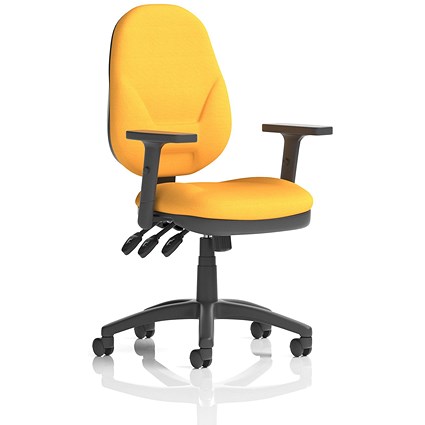 Eclipse Plus XL Operator Chair, Senna Yellow, With Height Adjustable Arms
