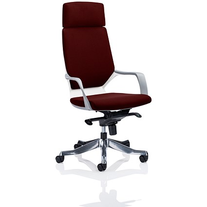 Xenon High Back Executive Chair, Headrest, Fixed Height Arms, Ginseng Chilli