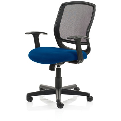 Mave Task Mesh Back Operator Chair, Fixed Height Arms, Stevia Blue