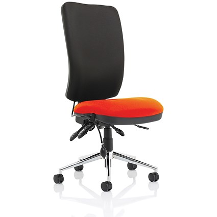 Chiro High Back Operator Chair, Black Back, Tabasco Red