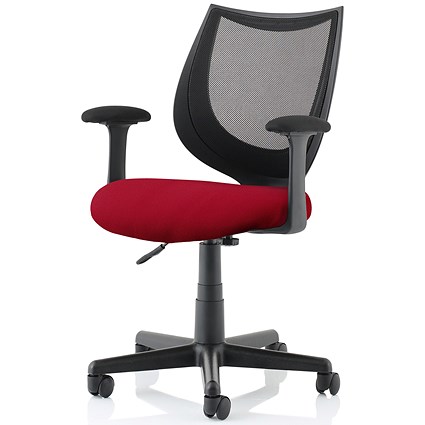 Camden Mesh Back Operator Chair, Fixed Height Arms, Ginseng Chilli