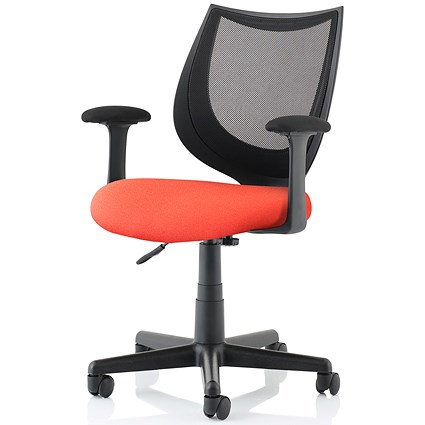 Camden Mesh Back Operator Chair, Fixed Height Arms, Tabasco Orange