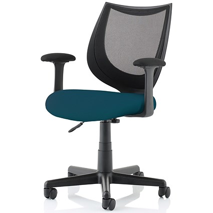 Camden Mesh Back Operator Chair, Fixed Height Arms, Maringa Teal