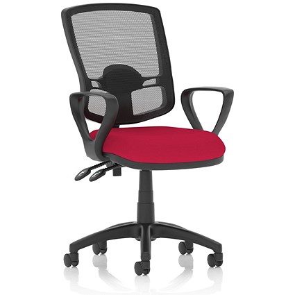 Eclipse Plus II Deluxe Mesh Back Operator Chair, Fixed Height Arms, Bergamot Cherry
