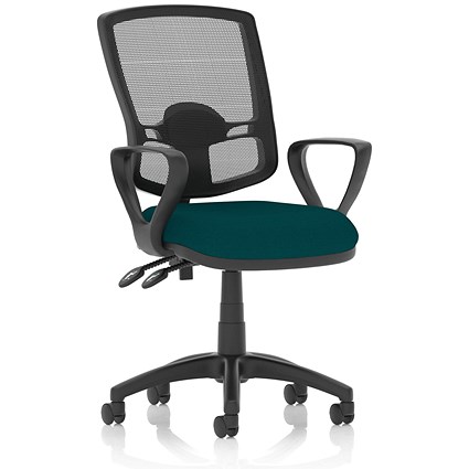 Eclipse Plus II Deluxe Mesh Back Operator Chair, Fixed Height Arms, Maringa Teal