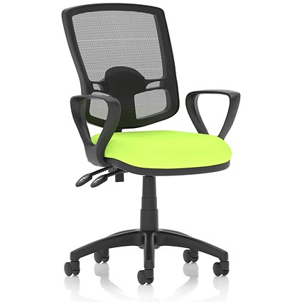 Eclipse Plus II Deluxe Mesh Back Operator Chair, Fixed Height Arms, Myrrh Green
