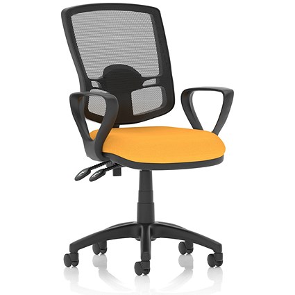 Eclipse Plus II Deluxe Mesh Back Operator Chair, Fixed Height Arms, Senna Yellow