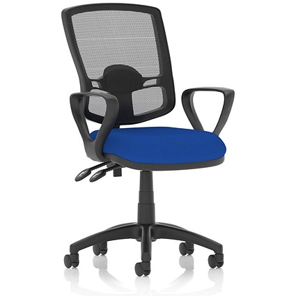 Eclipse Plus II Deluxe Mesh Back Operator Chair, Fixed Height Arms, Stevia Blue Eclipse Plus II Deluxe Mesh Back Operator Chair, Fixed Height Arms, Stevia Blue