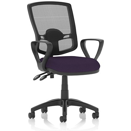 Eclipse Plus II Deluxe Mesh Back Operator Chair, Fixed Height Arms, Tansy Purple