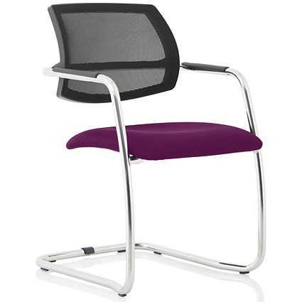 Swift Mesh Cantilever Visitor Chair - Tansy Purple