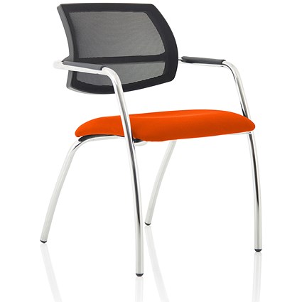 Swift Mesh Straight Leg Visitor Chair -Tabasco Orange