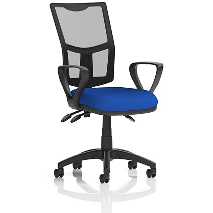 Eclipse Plus III Mesh Back Operator Chair, Fixed Height Arms, Stevia Blue