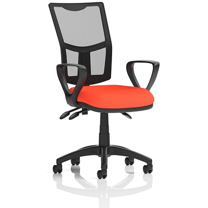Eclipse Plus III Mesh Back Operator Chair, Fixed Height Arms, Tabasco Orange