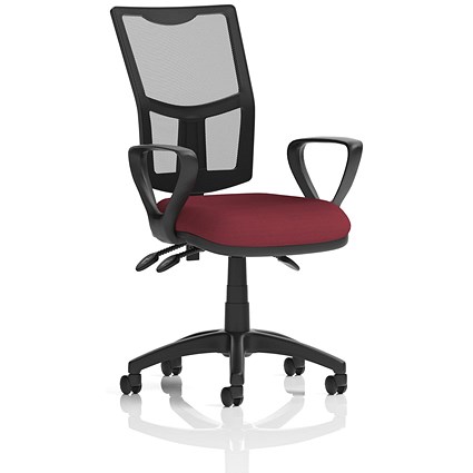 Eclipse Plus III Mesh Back Operator Chair, Fixed Height Arms, Ginseng Chilli