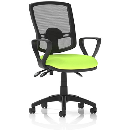 Eclipse Plus III Deluxe Mesh Back Operator Chair, Fixed Height Arms, Myrrh Green