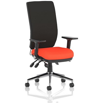 Chiro High Back Task Operators Chair, Height Adjustable & Folding Arms, Tabasco Orange Chiro High Back Task Operators Chair, Height Adjustable & Folding Arms, Tabasco Orange