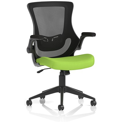 Orbit Mesh Back Operator Chair, Folding Arms, Myrrh Green