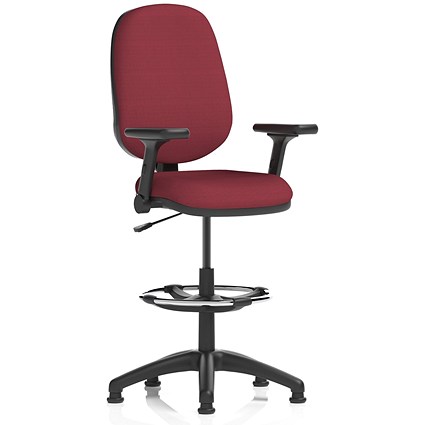 Eclipse Plus I High Rise Operator Chair, Ginseng Chilli, With Height Adjustable And Folding Arms