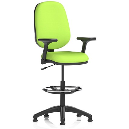 Eclipse Plus I High Rise Operator Chair, Myrrh Green, With Height Adjustable And Folding Arms