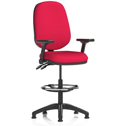 Eclipse Plus II High Rise Operator Chair, Bergamot Cherry, With Height Adjustable And Folding Arms