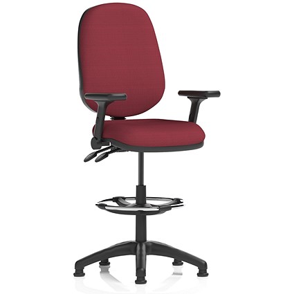Eclipse Plus II High Rise Operator Chair, Ginseng Chilli, With Height Adjustable And Folding Arms
