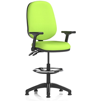 Eclipse Plus II High Rise Operator Chair, Senna Yellow, With Height Adjustable And Folding Arms