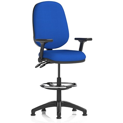 Eclipse Plus II High Rise Operator Chair, Tabasco Orange, With Height Adjustable And Folding Arms