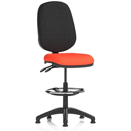 Eclipse Plus II High Rise Black Back Operator Chair, Tabasco Orange