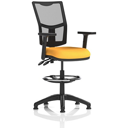 Eclipse Plus II High Rise Mesh Back Operator Chair, Senna Yellow, With Height Adjustable Arms