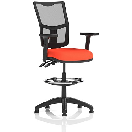 Eclipse Plus II High Rise Mesh Back Operator Chair, Tabasco Orange, With Height Adjustable Arms