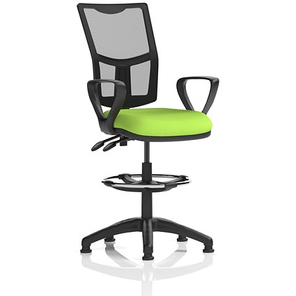 Eclipse Plus II High Rise Mesh Back Operator Chair, Myrrh Green, With Fixed Height Arms