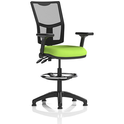 Eclipse Plus II High Rise Mesh Back Operator Chair, Senna Yellow, With Height Adjustable And Folding Arms