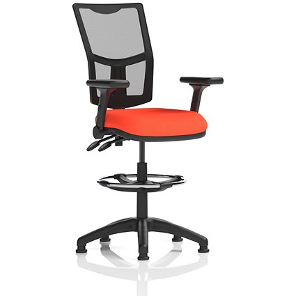 Eclipse Plus II High Rise Mesh Back Operator Chair, Maringa Teal, With Height Adjustable And Folding Arms