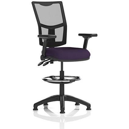 Eclipse Plus II High Rise Mesh Back Operator Chair, Tansy Purple, With Height Adjustable And Folding Arms