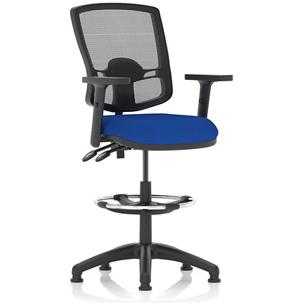 Eclipse Plus II High Rise Deluxe Mesh Back Operator Chair, Stevia Blue, With Height Adjustable Arms
