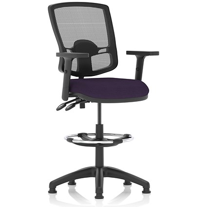 Eclipse Plus II High Rise Deluxe Mesh Back Operator Chair, Tansy Purple, With Height Adjustable Arms
