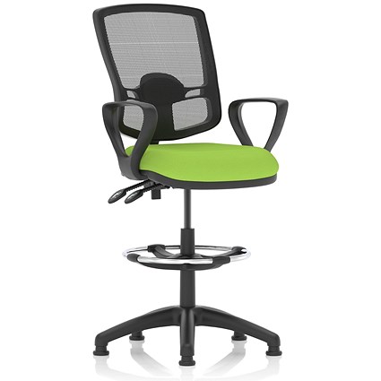 Eclipse Plus II High Rise Deluxe Mesh Back Operator Chair, Myrrh Green, With Fixed Height Arms