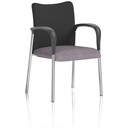 Academy Black Back Visitor Chair With Arms, Rivet Fuse