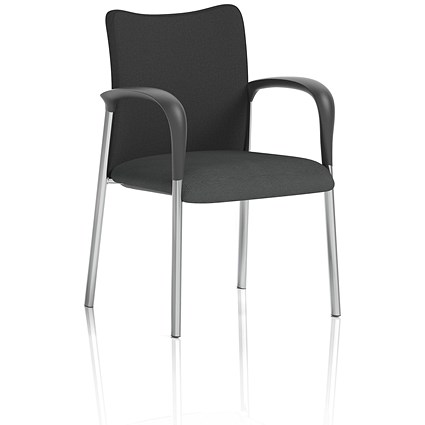 Academy Black Back Visitor Chair With Arms, Quest Mussel