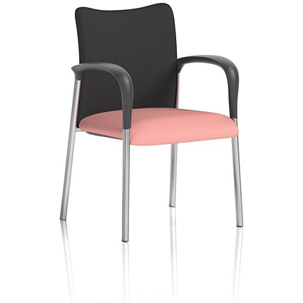 Academy Black Back Visitor Chair With Arms, Quest Shrimp