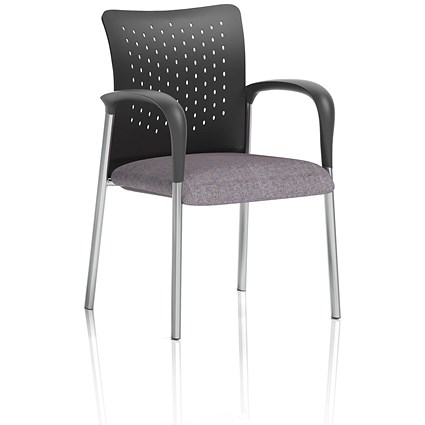 Academy Black Nylon Back Visitor Chair With Arms, Rivet Fuse