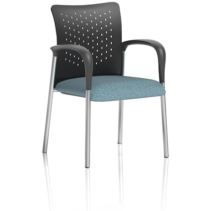 Academy Black Nylon Back Visitor Chair With Arms, Rivet Quench