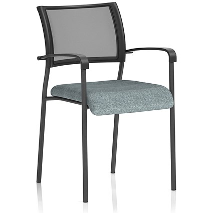 Brunswick Black Frame Mesh Back Chair, With Arms, Rivet Tensile