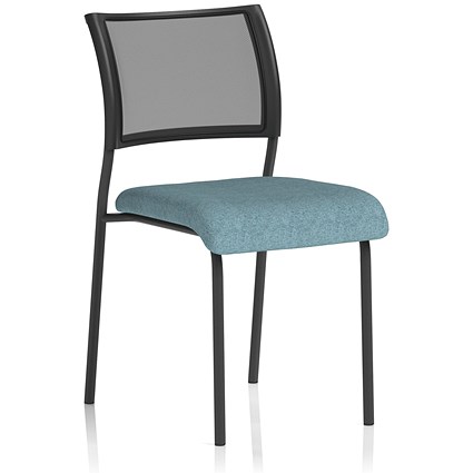 Brunswick Black Frame Mesh Back Chair, Rivet Quench
