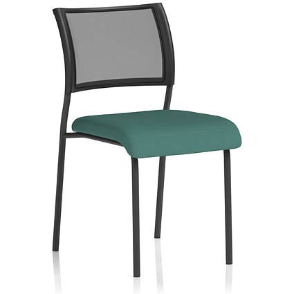 Brunswick Black Frame Mesh Back Chair, Quest Kelp