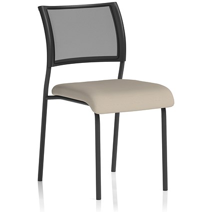 Brunswick Black Frame Mesh Back Chair, Quest Salt